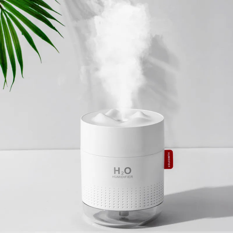 White Snow Mountain Humidifier 500ML Ultrasonic USB Aroma Air Diffuser Soothing Light Aromatherapy Humidificador Home Difusor